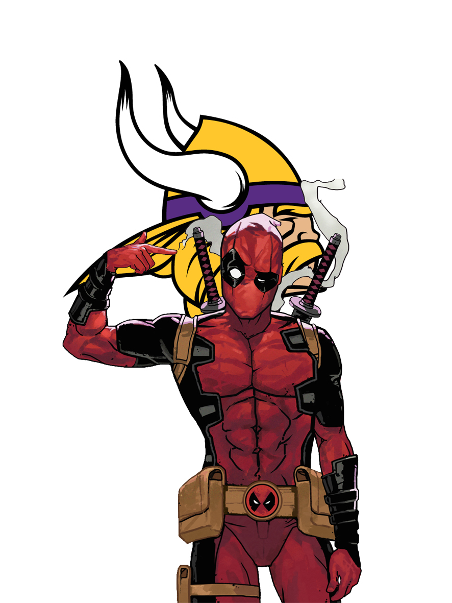 Minnesota Vikings Deadpool Logo vinyl decal